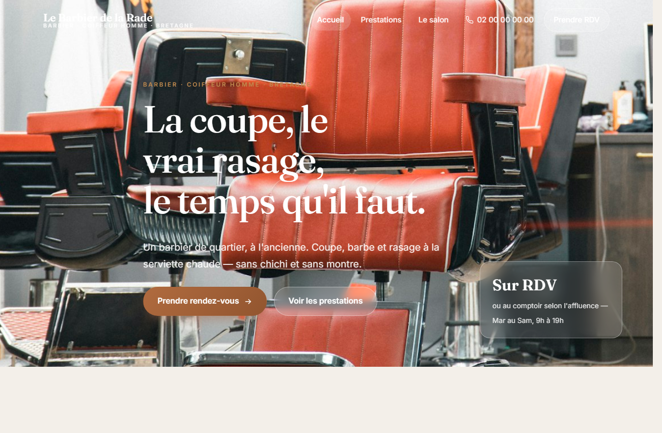 Site de barbier Le Barbier de la Rade
