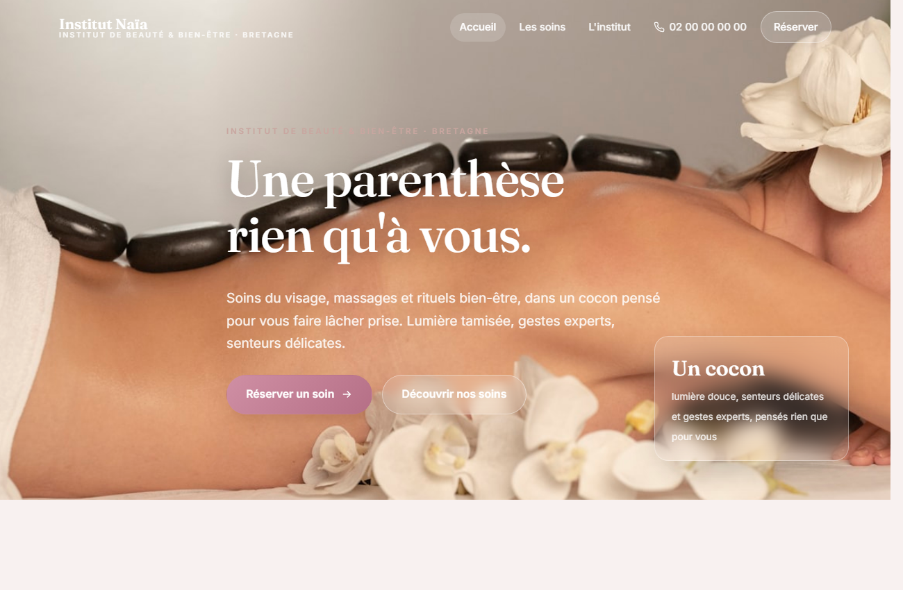 Site d'institut de beauté Naïa