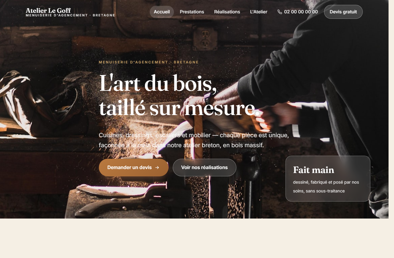 Site de menuiserie Atelier Le Goff